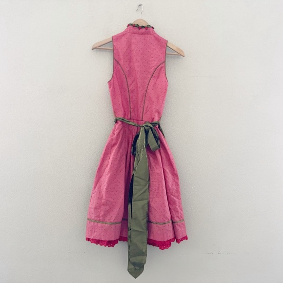 Krüger Dirndl Dress US XS EU 34 Red Green German Oktoberfest Alpine Trachten - Picture 3 of 12